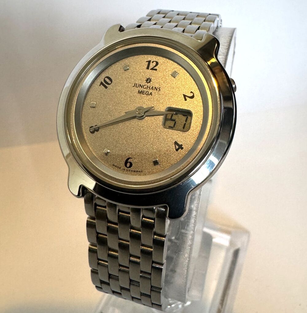 Junghans Mega Radio Watch in Silver Steel, Adjustable Band, 29mm, keeps time